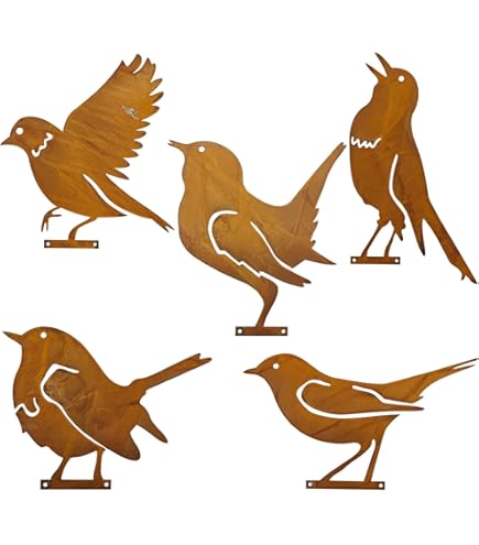 ROBAUN Picchio Arrugginito Decorazione Uccello Metallo Uccello - Foto 4