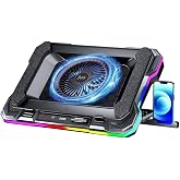 Juo Yeti 2200RPM RGB Işıklı Led Display Gaming Laptop Notebook Soğutucu Stand