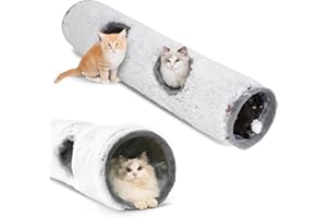 One PETS-TOP Katzentunnel XXL – Katzentunnel Große Katzen – Rascheltunnel für Katzen – Interaktives Katzenspielzeug für drinnen – aus weichem Plüsch