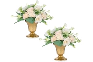 Nuptio 2 Piezas Jarrón de Centro de Mesa de Metal de Tamaño Mini para la Decoración del Banquete de Boda, Florero de Trompeta 10cm Altura para la Ceremonia de Aniversario