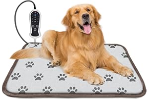 GOLOPET Pet Heating Pad,Large Size 28x18 IN for Cat Heating Pad,Pet Heated Blanket with Adjustable Thermostat Controller and Chew Resistant Steel Cord,Heated Cat Pad for Puppy