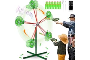 DX DA XIN Schießspiele Spielzeug für Alter 5 6 7 8 9 10+ Jahre alte Jungen, rotierende Schießscheibe & 2 Spielzeugpistolen & 20 Schaumstoffpfeile, Weihnachtskindergeschenke für Jungen (105 cm)