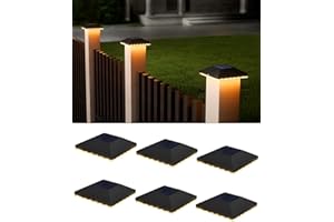 ‎JACKYLED JACKYLED Solar Pfostenkappe 7x7 8x8 9x9 10x10, Solar Pfostenkappen IP65 Wasserdichte für Zaunpfosten für Hölzerne Pfosten Plattform, Garten (6 Stück)