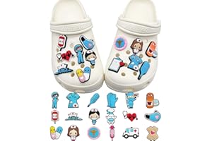 MOPZIJA Lot de 20 broches Crocs pour chaussures - Décoration de sabots - Accessoires à paillettes - Animaux médicaux - Lettres de médecine - Clips de chaussures pour enfants