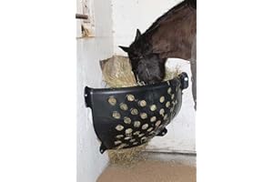 BRAMA WEST Heuraufe Pferd Futterraufe - für 20kg Raufutter - Wandraufe mit Löchern für immer frisches Heu