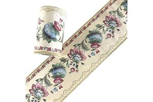 SIMPLEMUJI 5 Meters Lantern Flower Self-Adhesive Wallpaper Border PVC Wall Covering Borders Bathroo 10cm by 5mm Kitchen Tiles Decor Sticker (Cream Color)