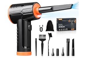 Hoofun Souffleur Air Comprimé, Dépoussiérants Puissants électrique,3 Vitesses 100000 tr/min, 7600 mAh Batterie Plumeau Bombe d'air Comprimé pour clavier,voiture, maison pour pc animaux domestiques