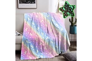 ‎HZVRTN HZVRTN Kuscheldecke Kinder Einhorn/Dinosaurier/Weltraum Decke, kuscheldecke leuchtet im Dunkeln, warme Decke Flauschige Geschenke für Jungs mädchen Sofa Kinderdecke (Einhorn A, 150x200cm)