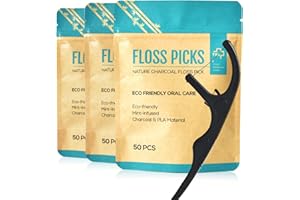 YKL Dental Floss Sticks, Floss Picks, Dental Floss Toothpick Mint,Natural Eco-Friendly Vegan Sustainable Dental Floss,Teeth Stick（150 Picks）