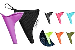 PiPiLOTTA® Orinal portátil para Mujer | Ayuda para orinar de pie para Damas en Música Festivales Camping Viajes al Aire Libre | Portatil Silicona Baño Cono WC Mochilas | Urinario Femenino (Violeta)