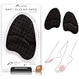 FLEXZENSE Anti-Sliding Pads Open Toe | Maximum Cushioning and Reduce Foot Slip | 1 Pair (Obsidian Black)