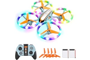 LEAPRCSTORE i9 Drone for Kids, Cool Toys Gifts for Boys Girls with Colorful Lights, RC Quarcopter with 3D Flip, Headless Mode, Altitude Hold, 2 Batteries and Speed Adjustment, Christmas & Birthday Gifts