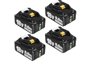 AICIPOW 4 Pack/Pcs 8000mAh 18Volt Lithium-Ersatzakku für 18V, Kompatibel mit 18V Akku BL1860 BL1840 BL1830 BL1820 BL1815 BL1835 BL1845, mit LED-Indikator für Akku-Werkzeuge