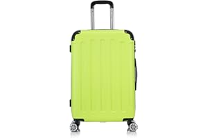 Flexot® Flex-2045 Koffer (16 Farben zur Auswahl) Zwillingsrollen Reisekoffer Trolley Hartschale (XL, Neon-Gelb)