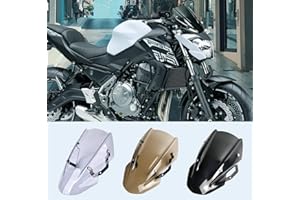 TaTonCycle Pare-Brise de Moto à Double Bulle Parabrisa avec Support Compatible avec K-awasaki Z650 Z-650 Z 650 2017 2018 2019 Accessoires de déflecteur de Vent (Fumée Noir)
