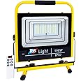 REALBUY 100W Rechargeable LED Flood Light with 12000 mAh Lithium Battery & Remote Control (IP 67 Waterproof, Cool White)
