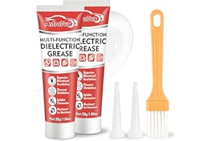 AstraVox Dielektrisches Fett, Mit Pinsel, Silikonfett Für Elektrische Steckverbinder, Zündkerzen, O-Ringe, Automobil, Marine, Isolationsschutz, Wasserdicht Und Hitzebeständig (1.06oz) (2)