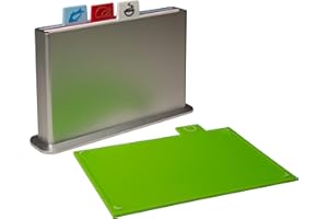 Styleshop777 Set di taglieri con icone, indice, plastica, antiscivolo, taglieri con codici colore con supporto - tipo 1