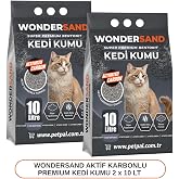 WONDERSAND AKTİF KARBON S&Uuml;PER PREMİUM KEDİ KUMU 10 LT X 2 ADET