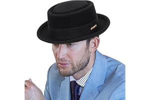 INOGIH Sombrero Fedora clásico de fieltro de lana negra - Sombrero vintage de ala ascendente plana sombrero de barco aplastable sombrero panamá