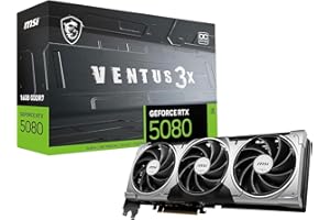 MSI NVIDIA GeForce RTX 5080 16G VENTUS 3X OC Carte Graphique - 16 Go GDDR7 (30 GB/s /256 Bits), PCIe 5.0 - Triple Ventilateur (3X Ventilateurs TORX 5.0), HDMI 2.1b, DisplayPort 2.1b