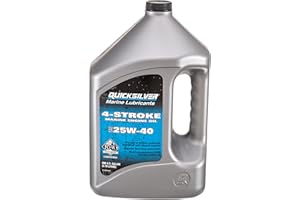 ‎QUICKSILVER Quicksilver 8M0086224 4-Takt-Schiffsöl – Für Außenbord-, Z-Antrieb- & Innenbordmotoren – SAE 25W-40 Mineralisch – 4 Liter, Silber