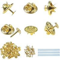 TOAOB - 150 Paires De Fermoirs Papillon En Laiton + épingles Vierges - Argent/Or 11.5mm - Idéal Badges, Bijoux DIY Et Réparations