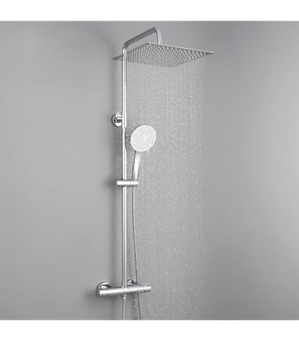 RVS opbouw Regendouche Thermostaat Fall II in geborsteld RVS
