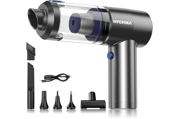 HYCHIKA Handdammsugare Trådlös - 19 kPa Mini Dammsugare Luftflöde Bilsugare, Borstlös Motor, EN-knapps Föroreningsutsläpp, Tvättbart Filter för Bil, Sofa,Djurhår,Tangentbord