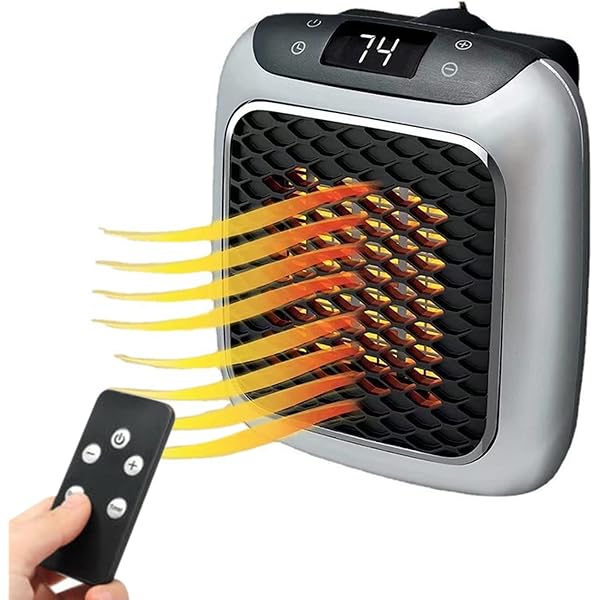 800W Small Ceramic Plug In Heater, Low Energy Portable Mini Electric Fan  Heater For Home, Office,Travel, With Thermostat, Remote Control, 12 Hour  Timer, LED Display, 2 Heat Settings, Room Fast Heating :