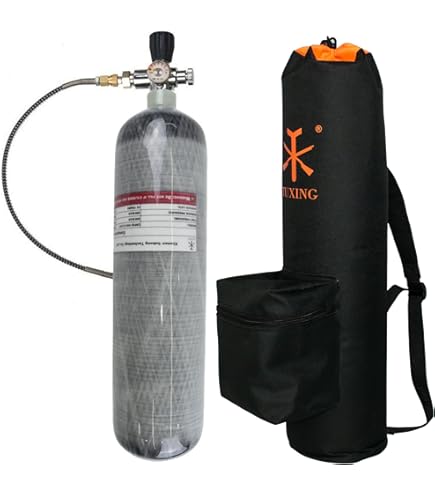 Réservoir HPA TUXING 4500PSI 0.7L Fibre Carbone Avec Valve (sortie 2200PSI)