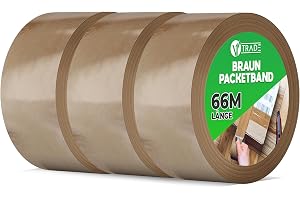 V1 Trade - Förpackningstejp, Braun tejp Förpackningstejp - 3 Stück