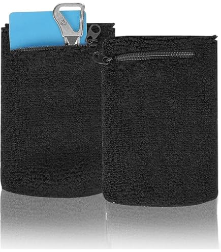 Polsini Sportivi 2 Pezzi Con Tasca Cerniera - Assorbenti Sudore, Per Corsa, Fitness, Basket | Viola - Foto 3