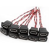 RUNCCI-YUN 10Pcs Queue De Cochon USB Type-C,28AWG 5V 2A Prise