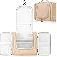House of Quirk Hanging Toiletry Kit Bag Extra Large Capacity Travel Organizer Bags For Men And Women Durable Waterproof Nylon Makeup Bag For Toiletries,Cosmetics, Brushes (Beige),W-11 Cm