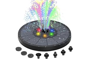 TIPTOP HOME 3W Solar Fountain, 2023 Upgrade Solar Fountain Pond Pump Solar with 8 Effects, Solar Pump Solar Floating Fountain Pump with Battery, Solar Water Pump Solar Fountain for Garden, Bird Bath, Pond