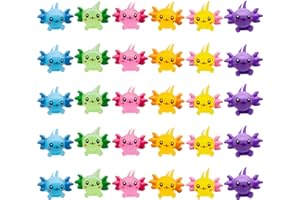 GW Box 72pcs Mini Resin Axolotl Figures Miniature Resin Axolotl Tiny Small Animal Figurines for DIY Craft of Fairy Garden and Christmas Birthday Party Decoration