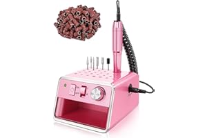 BELOVING Nagelfräser, Nagel Fräsmaschine 20000 U/min, Nail Drill Machine Fräser für Gelnägel mit Kompaktem Aufbewahrungssystem, Maniküre-Set Elektrisch für Nägel Selber Machen, Rosa