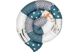 Paracolpi ULLENBOOM ® in foresta, blu, verde (paracolpi cilindrico 300x13 cm, ideale per coprire gli spigoli e supportare i neonati)