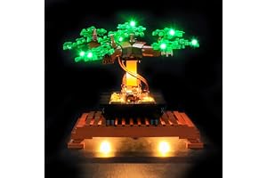 YEABRICKS LED-lampa för Lego-10281 Creator Expert Bonsai träd (grön) byggstenar modell (legoset ingår inte)