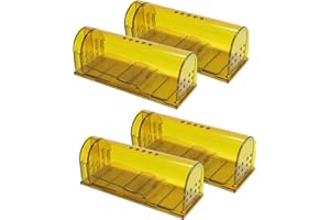 LUCASNG wakana Humane Mouse Traps, Easy to Set, Kids/Pets Safe, Reusable for Indoor/Outdoor use, for Small Rodent/Voles/Hamsters/Moles Catcher That Works. 4 Pack (green)
