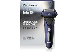 ‎PANASONIC Panasonic Series 800 ES-LV67 Elektrischer Nass- & Trockenrasierer, 5-fach-Scherkopf Mit Linearmotor Und Bartsensor Technologie, Inklusive Pop-up Trimmer Und 16D-Multi-Flex-Kopf, Navy Blau