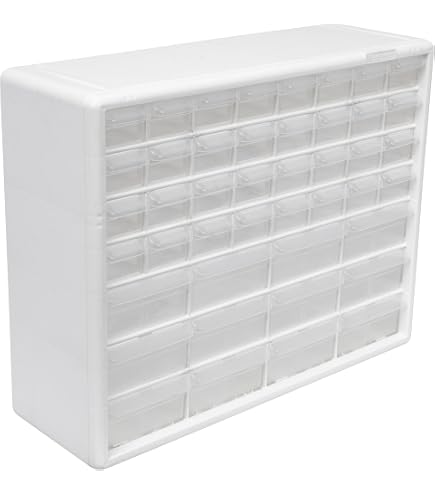 IRIS USA Armoire De Rangement 36 Tiroirs Empilable - Organisation Quincaillerie Et Jouets - Blanc