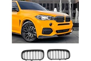 Hengjiayao F15 Griglia Radiatore per BMW X5 F15 (2014-2018) X6 F16 (2015-2019) Griglia Anteriore Doppia Nera lucida(For F15 2014-2019)