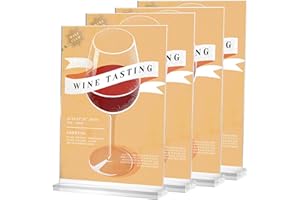 DAGORD 4 Piezas Soporte Acrílico Transparente A4 31x21 cm Soporte A4 Transparente Soporte de Sobremesa Acrilico A4 Expositor de Mesa A4 para Restaurante Hotel Promociones Foto