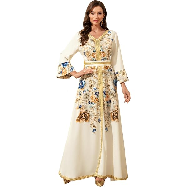 Djellaba Femme qualité Premium - Caftan Femme 1 pièce - Sublime djellaba Portable comme Une Abaya Femme ou Un Caftan marocain - M