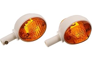 MZA Set of 2 indicators in white with orange glass – Simson KR51/1 Schwalbe, KR51/2 Schwalbe, SR4-2 Star, SR4-3 Sperber, SR4-4 Habicht, MZ ES