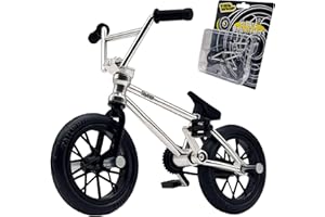 TAILWHIP Finger BMX, mini giocattolo per bicicletta con cuscinetti a sfera in metallo reale (6X), finger bike in lega metallica per fantastici trucchi, ideale per skatepark e compatibile con, Chrome