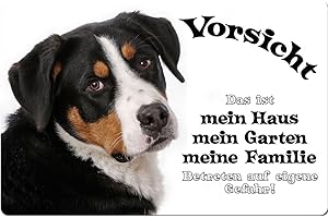 Nanyuk +++ Großer Schweizer Sennenhund - Metall Warnschild Schild Hundeschild Sign - GSS 05 T1