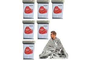 BAIJ Emergency Foil Blanket,6 Pieces Silver Survival Blankets for Outdoors Hiking Marathons First Aid Reflective Thermal and Maintain Body Temperature